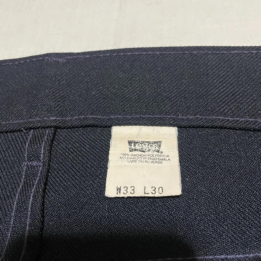 Vintage Levi's Mens Pants 33 X 26 Navy Blue Dacron Polyester Permanent Press